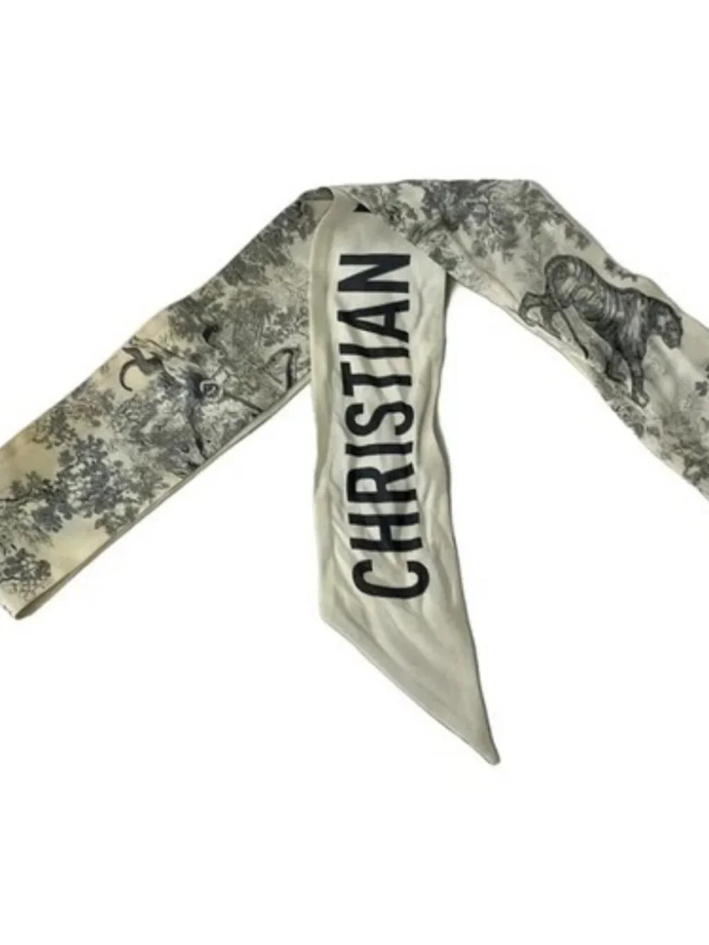 DIOR/ChristianDior White Gray Scarf